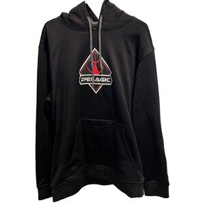 Pelagic Performance Hoodie Pullover Sweatshirt XL Black Gray Fleece Lining
